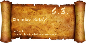Obradov Bató névjegykártya